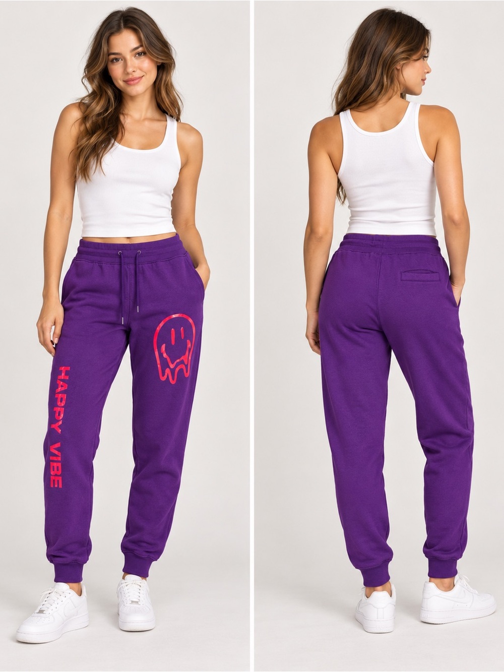 rue21 Purple Happy Vibe Graphic Jogger Sweatpants XL